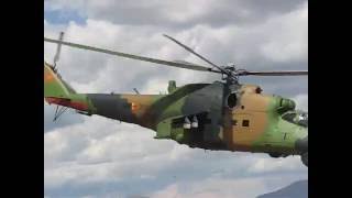 Low pass Mi-24 Macedonian Air Force at Air Show Bitola 2008