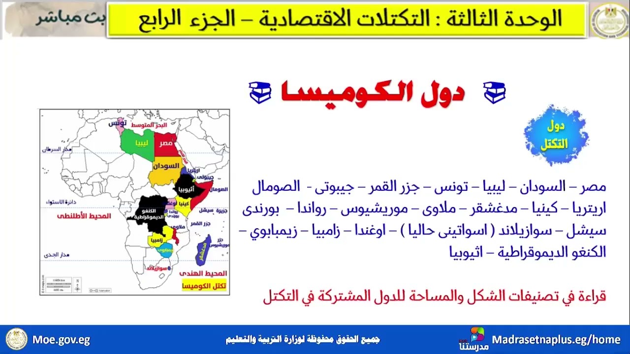 جغرافيا الصف الثالث الثانوي الوحدة الثالثة التكتلات الإقتصادية الجزء الرابع 2025 2026