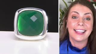 UltraFine Silver Bold Faceted Gemstone Solitaire Ring on QVC