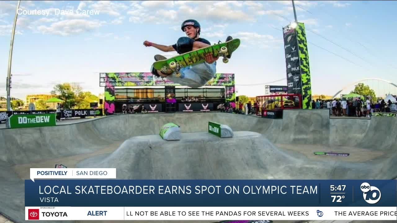 Local skateboarder earns spot on Olympic team