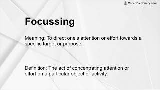 Focussing Meaning
