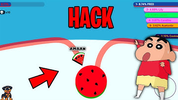 SHINCHAN and CHOP playing PAPER.IO 2 HINDI 😂 | Shinchan funny gameplay