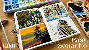 Easy Gouache Landscape Painting Ideas ⎪Why I Use HIMI Gouache ✨