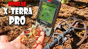 Minelab X TERRA PRO test gouden en zilveren ringen, cijfers en tonen