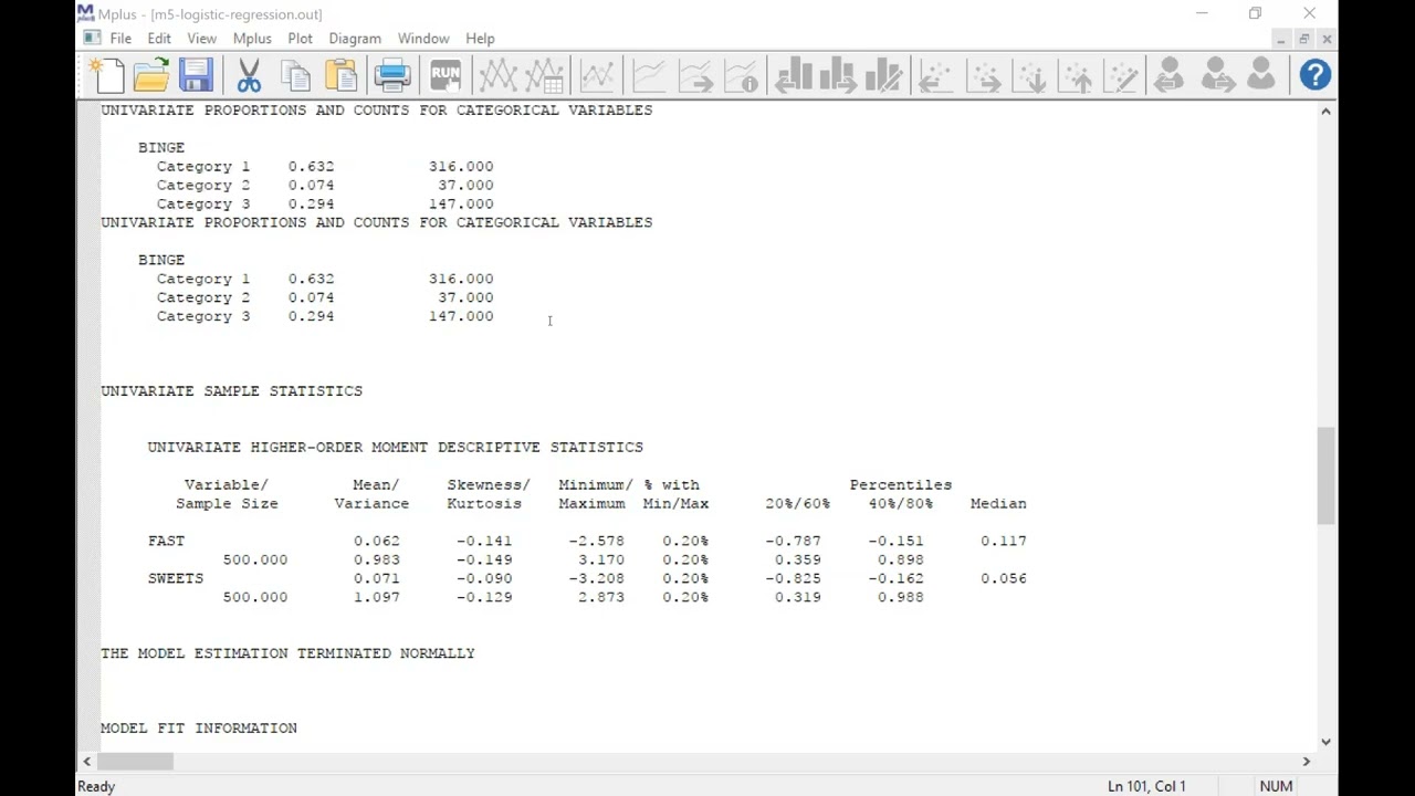 MplusWizard: 18. Categorical outcomes. Logistic regression.