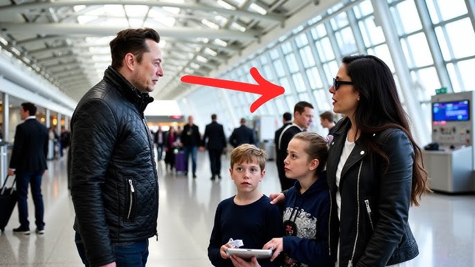 Elon Musk Freezes When He Sees His Ex-Wife At The Airport — With Twins Who  Look Like Him - YouTube