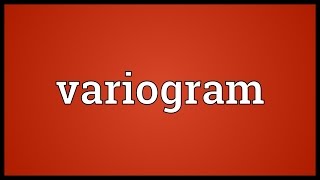 Variogram Meaning