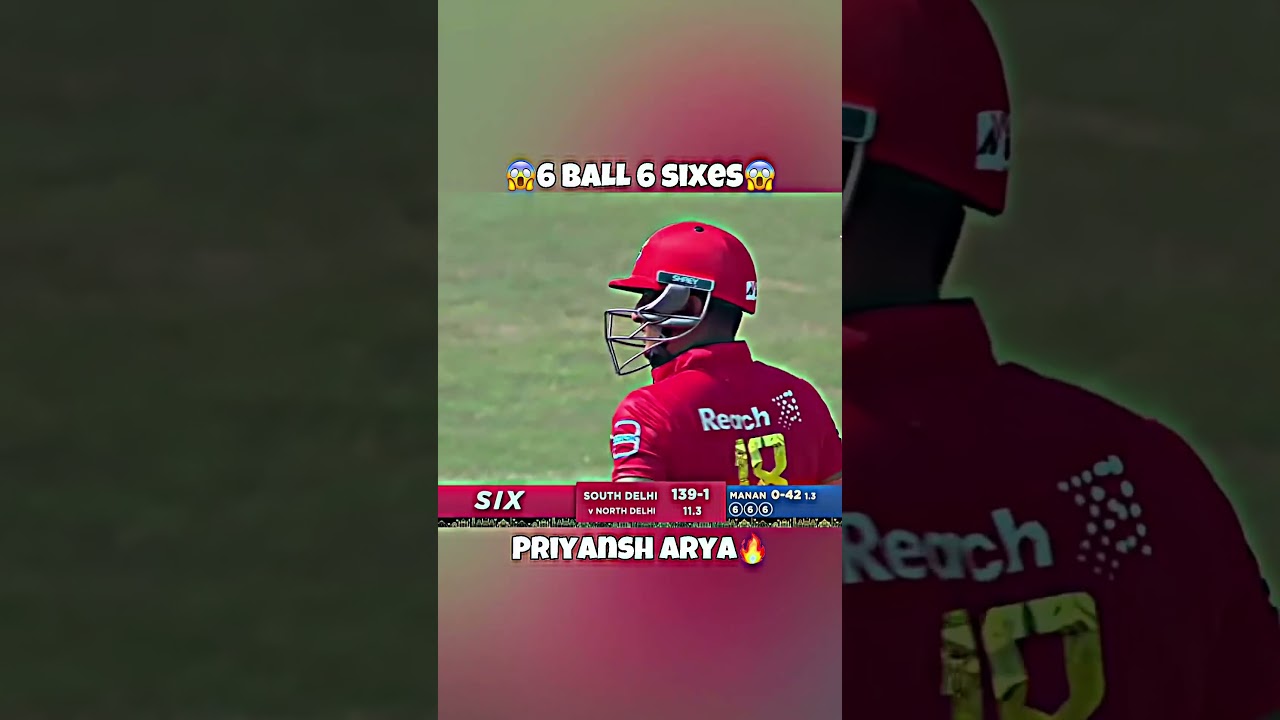 PRIYANSH ARYA HIT 6:SIX 😱😱😱 