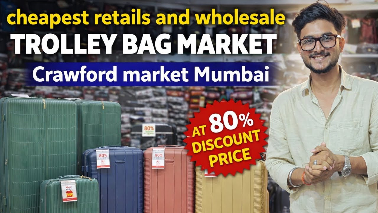 Cheapest Trolley Bags in Mumbai 😱 | Crawford Market Travel Bags at Wholesale Prices