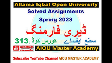 AIOU Code 313 Solved Assignment 1. 2.3.4 of SPRING 2023 || Dairy Farming