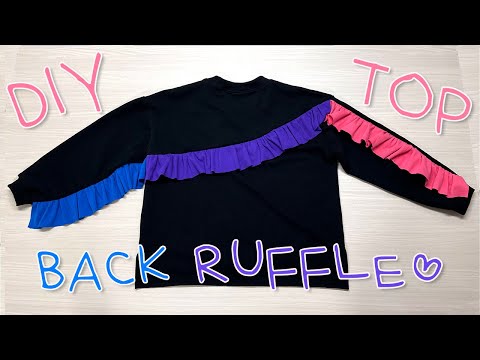 DIY Ruffle Sweatshirt from Scratch ✂ How To Make a Back & Side Frill Top