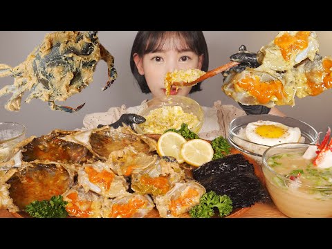 고소짭짤 🦀<strong>된장게장</strong> 먹방 Soybean Paste Marinated Crab [eating show]mukbang korean food