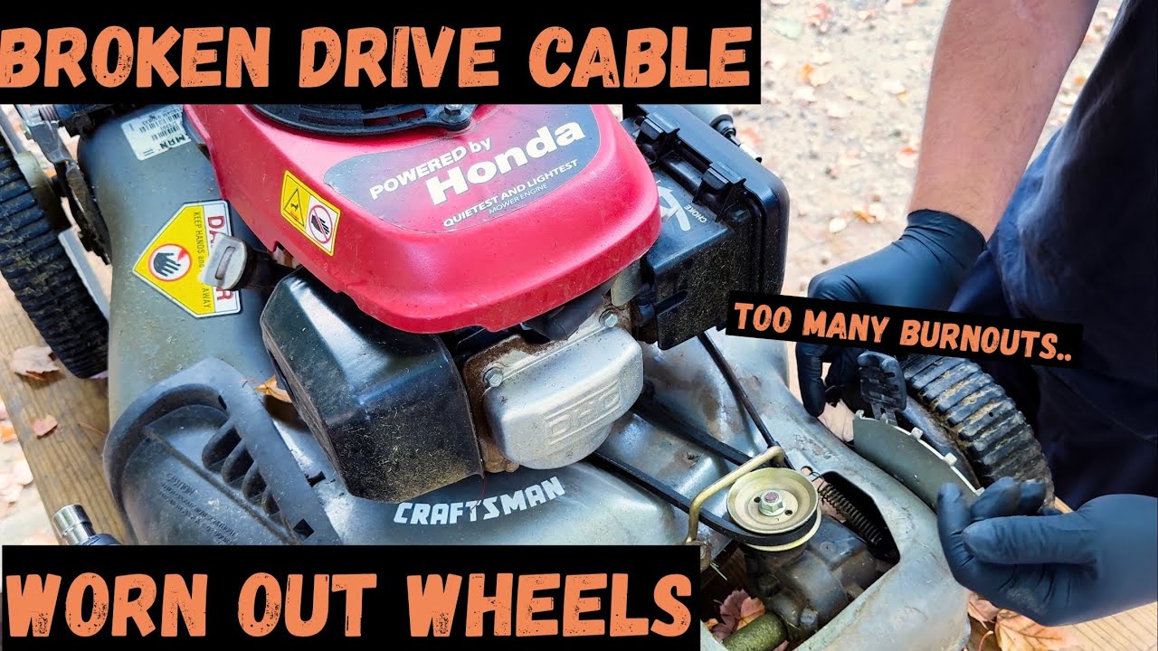 Craftsman Push Mower Drive Cable Replacement/ Drive wheel Replacement