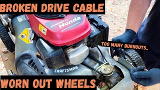 Craftsman Push Mower Drive Cable Replacement/ Drive wheel Replacement