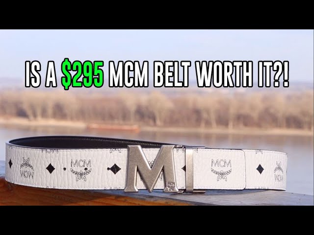 MCM Reversible M Buckle Monogram Belt Denim, $295, Neiman Marcus