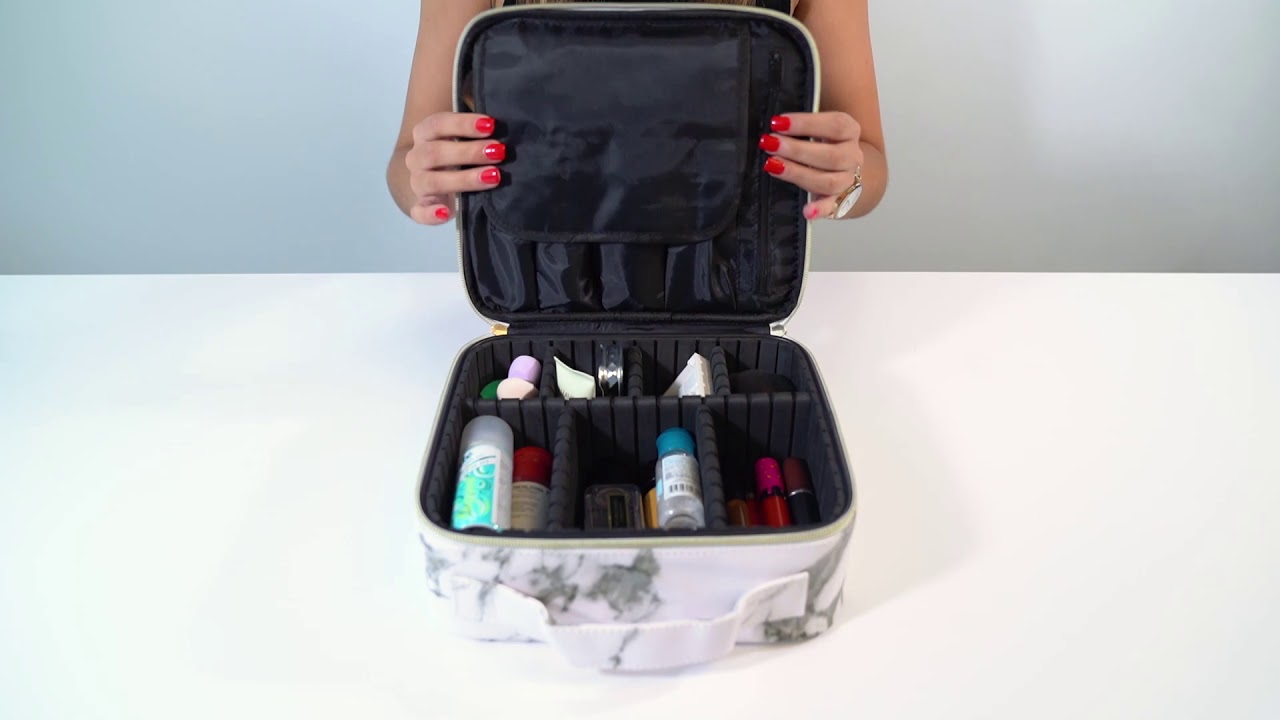 White Marble Luxury Makeup Train Case by R&R Beauty