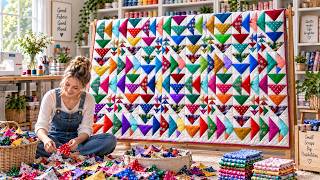 Tiny Fabric Scraps Into Cute Quilt Block // Easy Patchwork Sewing Idea