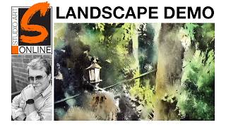 Studio Art Online - In Green Color (Watercolor Landscape Demo)