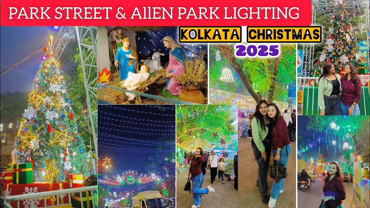 Park Street Christmas Celebration 2025 🧑‍🎄/Allen Park Kolkata Food Festival & Lighting🎄/VLOG-23