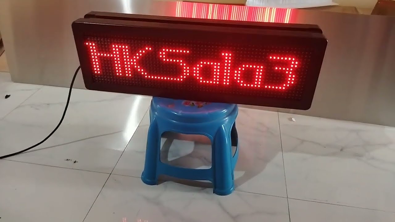 Running Text Dua Sisi 20x70cm Merah Wifi Outdoor