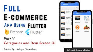 Flutter E-Commerce App - Categories and Items Screen UI - Part V - In Hindi
