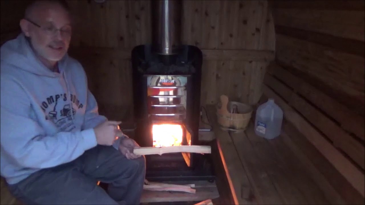Almost Heaven Barrel Sauna with a Harvia Wood Stove - YouTube