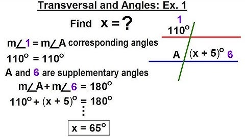 Geometry - Ch. 4: Lines and Angles (15 of 37) Transversals and Angles: Ex. 1