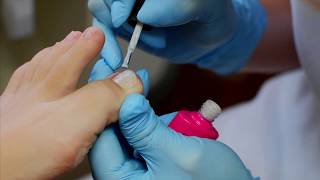 Beautiful Girl Getting Her Nails Painted. Feet Worship