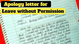 Surat permintaan maaf cuti tanpa izin | Surat permintaan maaf karena tidak hadir tanpa pemberitahuan