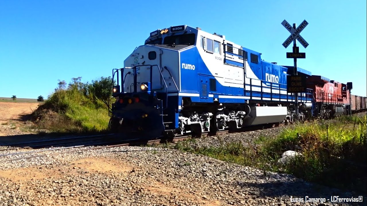 Dash Train Rumo Dupla de Dash 9 rumo ALL no Trem carregado, Partindo de LLY - YouTube