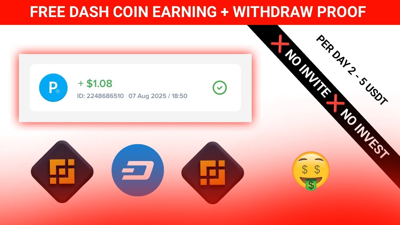 Free Dash Coin Earning Process || Free Dash Coin Withdrawal || Free Dash Coin Live Proof Withdraw 
