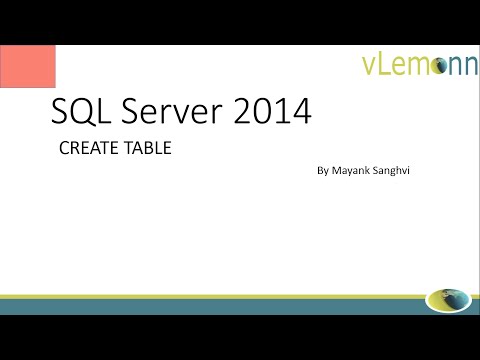 SQL Server 2014 Create Table Syntax
