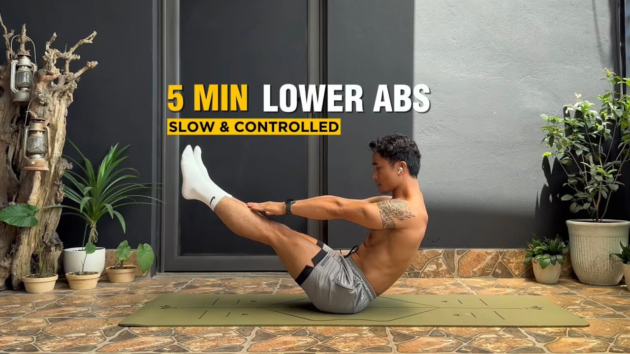 5 Min LOWER ABS Workout at Home | Slow & Deep Core Workout ( No ...