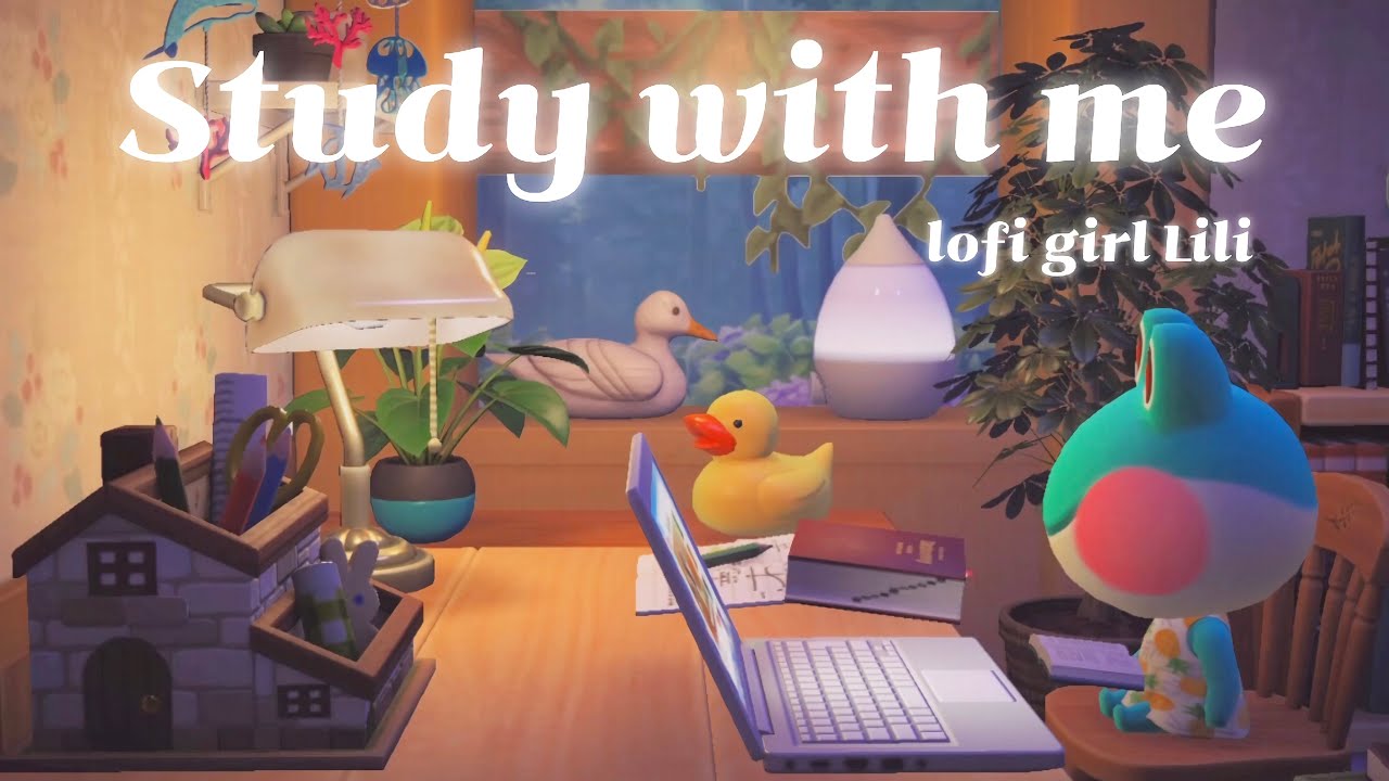 모동숲 ASMR 🐸🎧ㅣ레이니와 실내공부 + 빗소리ㅣ1hourㅣACNHㅣlofi hiphop