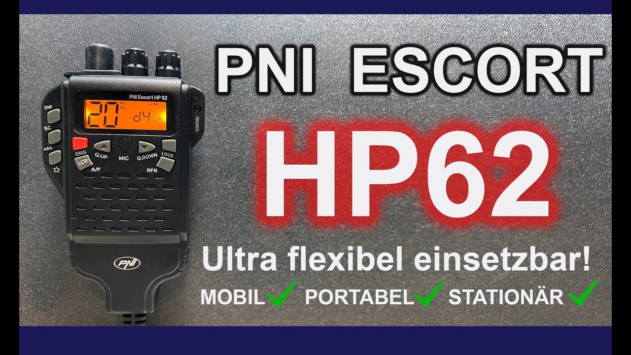 Station De Radio CB Portable Escort HP 62DE Version Allemande Multi Standard 4w 12v Am Fm Asq Reglable Sur 5 Niveaux Gain Rf Sur 9 Niveaux Dual Watch Scan Lock