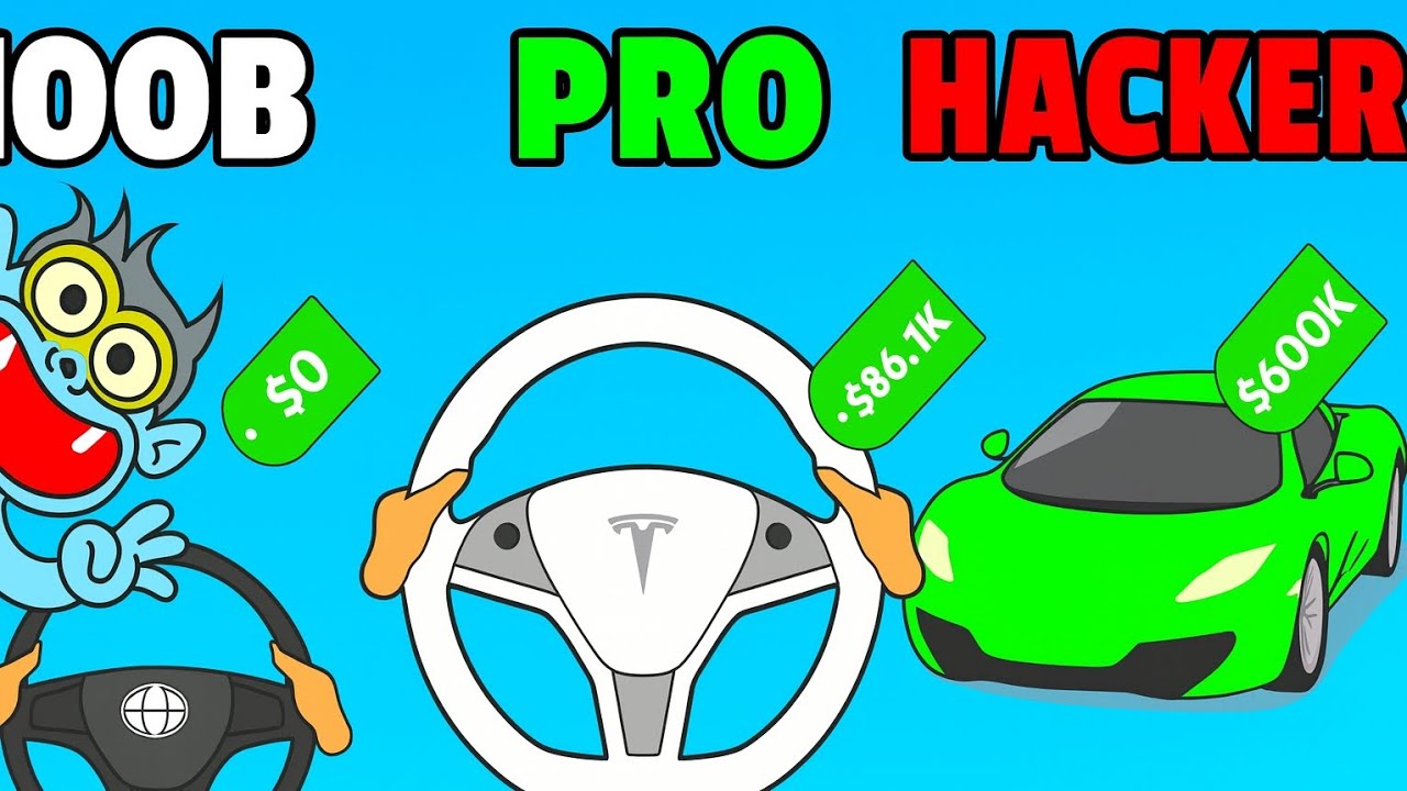 NOOB vs PRO vs HACKER -Steering Wheel Evolution 
