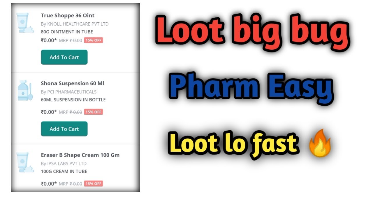 Pharm Easy loot today | free shopping