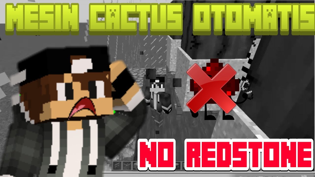 (Tutorial Minecraft Pc) cara buat farm cactus otomatis 