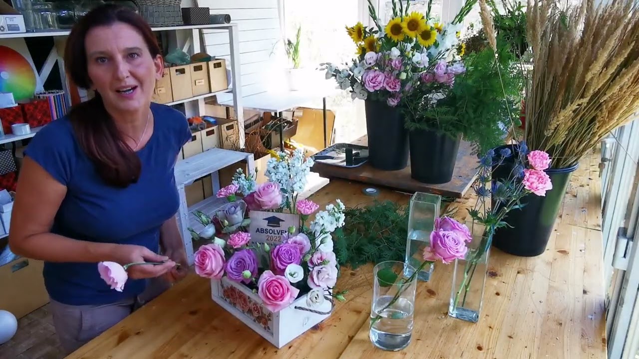 Tutorial. Ladita cu flori mixte. aranjament floral pas cu pas @Anca Vlad
