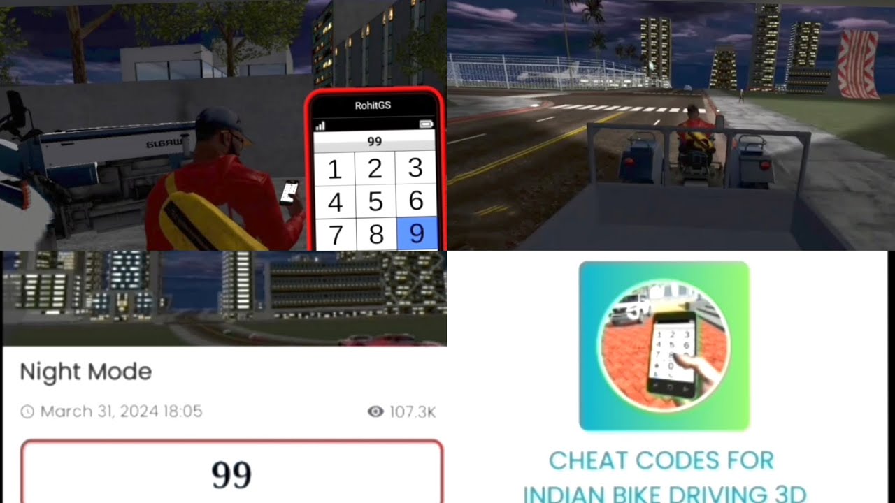 night mode cheat code || Indian bike driving 3D new video || - YouTube