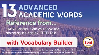 13 Advanced Academic Words Ref from \\