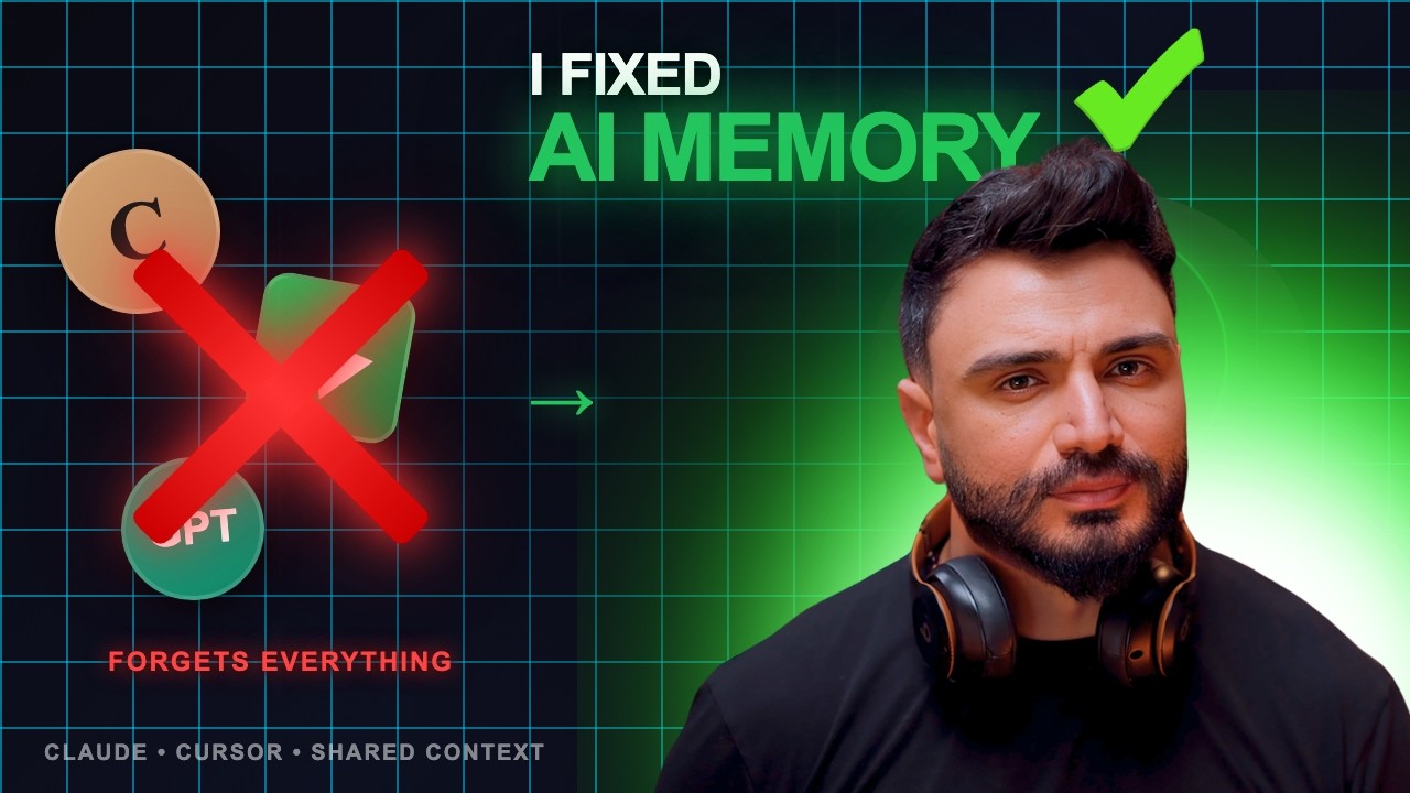 Shared AI Memory Architecture diagram showing MCP protocol connecting multiple tools