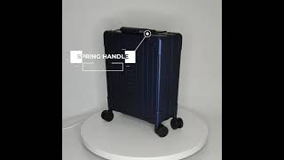 16″ Vertical Underseat Carry-On  aluminum business or travel suitcase In blue