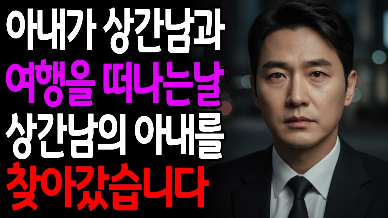 아내가 상간남과 여행을 떠나던 날, 저는 상간남의 아내를 찾아갔습니다