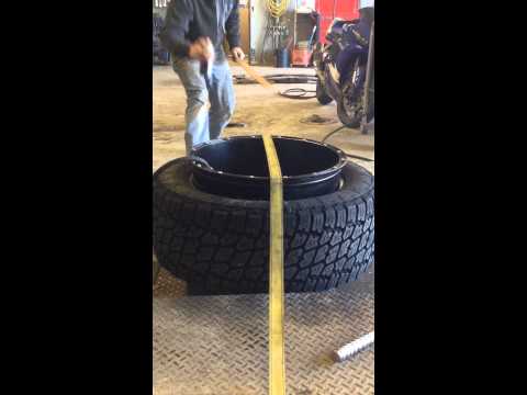 How to stretch a tire on a 22x14 rim