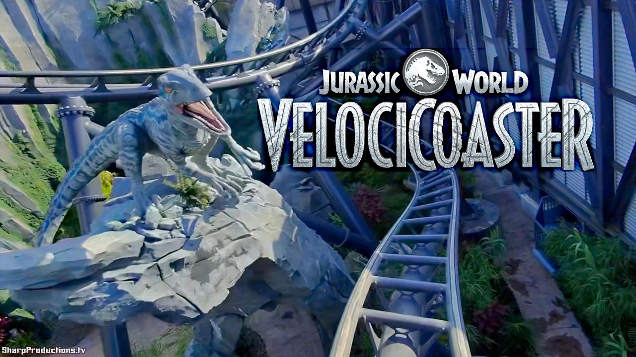 Velocicoaster Ride Jurassic World VelociCoaster full POV at Universal's Islands of ...