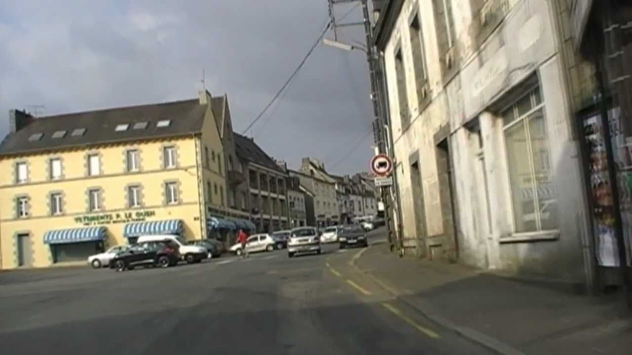 Driving On Rue Joseph Pennec Rue des Martyrs Rue Marcel Sanguy & Route de Kergrist, Rostrenen France