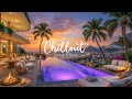 Luxury Mediterranean Lounge 🌅 Beach Balcony At Sunset With Chillout Lounge Music