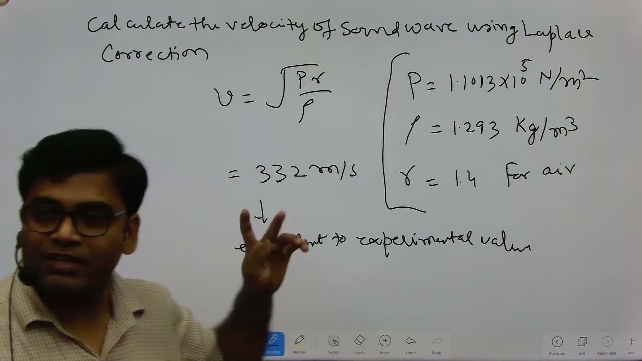 Laplace correction to Newton's formula for velocity of sound wave