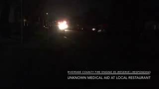 Riverside County Fire E-85 (reserve) responding